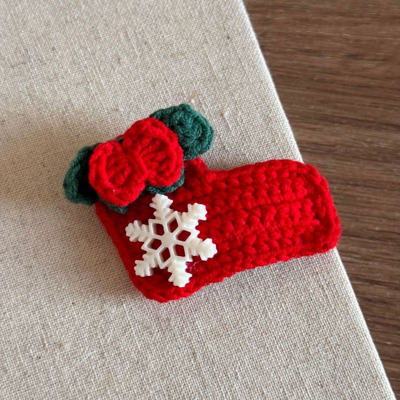 Cute Wool Christmas Hairpin Christmas Elk Socks Festive Atmosphere BB Clip Bangs Clip Side Clip Hair Accessories_voghion.com