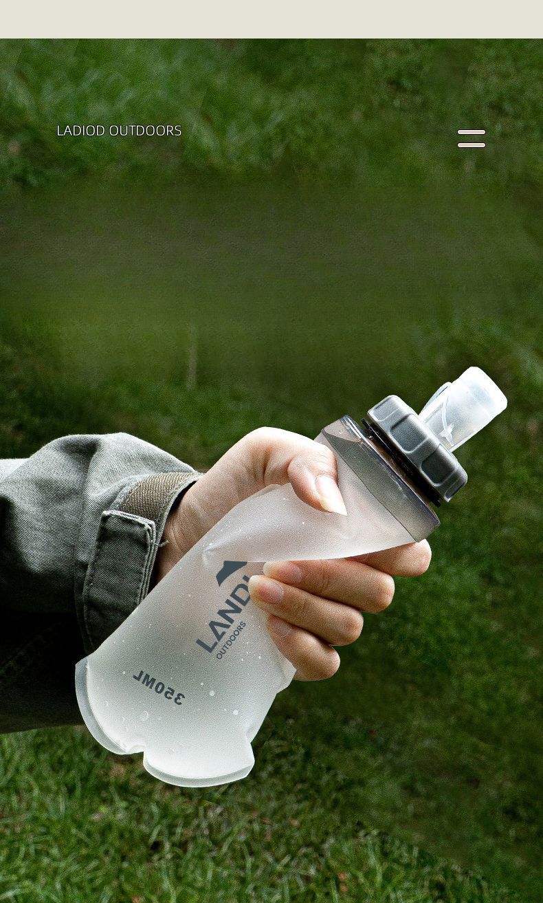Landy Outdoor Sports Borraccia portatile pieghevole morbida da 350 ml per trail running ed escursionismo_voghion.com