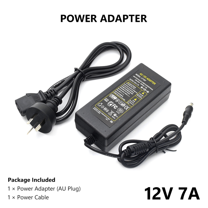 DC 12V 7A Plug Charger Universal US/EU/UK/AU 12V 7A AC100-240V To DC Power Supply Adapter Converter Module Stable High Power_voghion.com