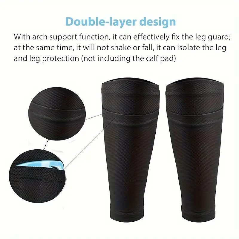 Espinilleras de fútbol con calcetines y inserto de EVA de doble capa para entrenamiento deportivo infantil. Protección de pantorrillas._voghion.com