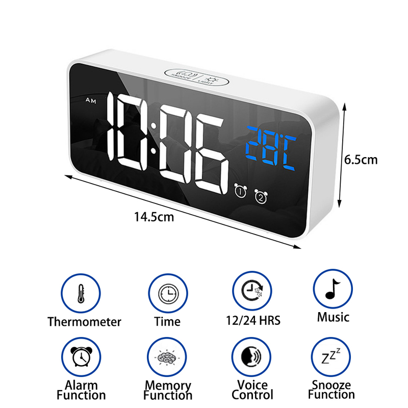 FM Radio LED Digital Smart Wecker Uhr Tisch Elektronische Desktop Uhren USB Wake Up Uhr Mit 180 ° Zeit Projektion Snooze_voghion.com