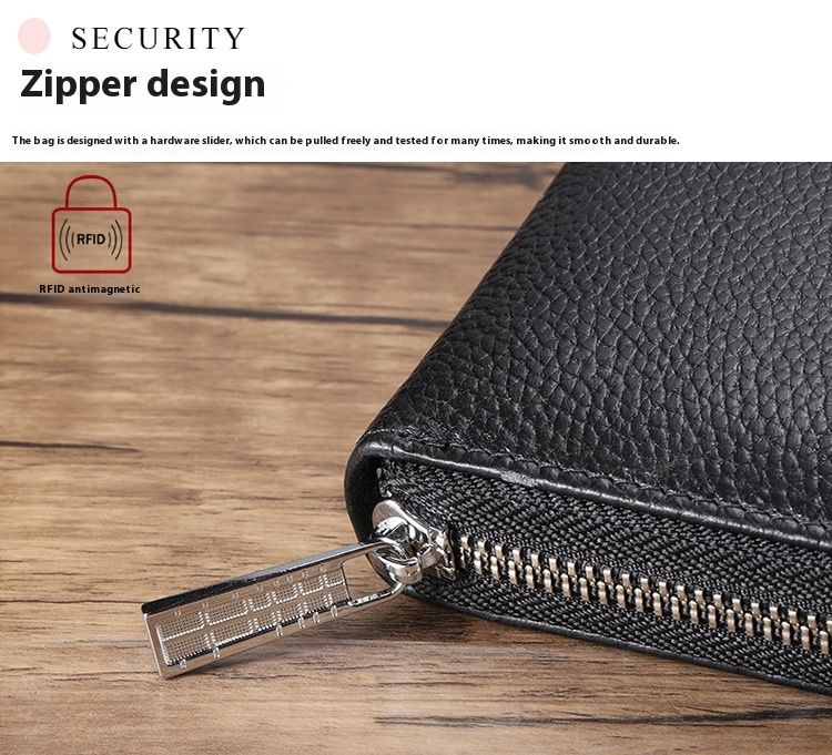 RFID Organ Card Bag Men's And Women's Passport Bags Organ Card Head Cover Layer Cowhide ID Card Holder Large Capacity Card Clip_voghion.com
