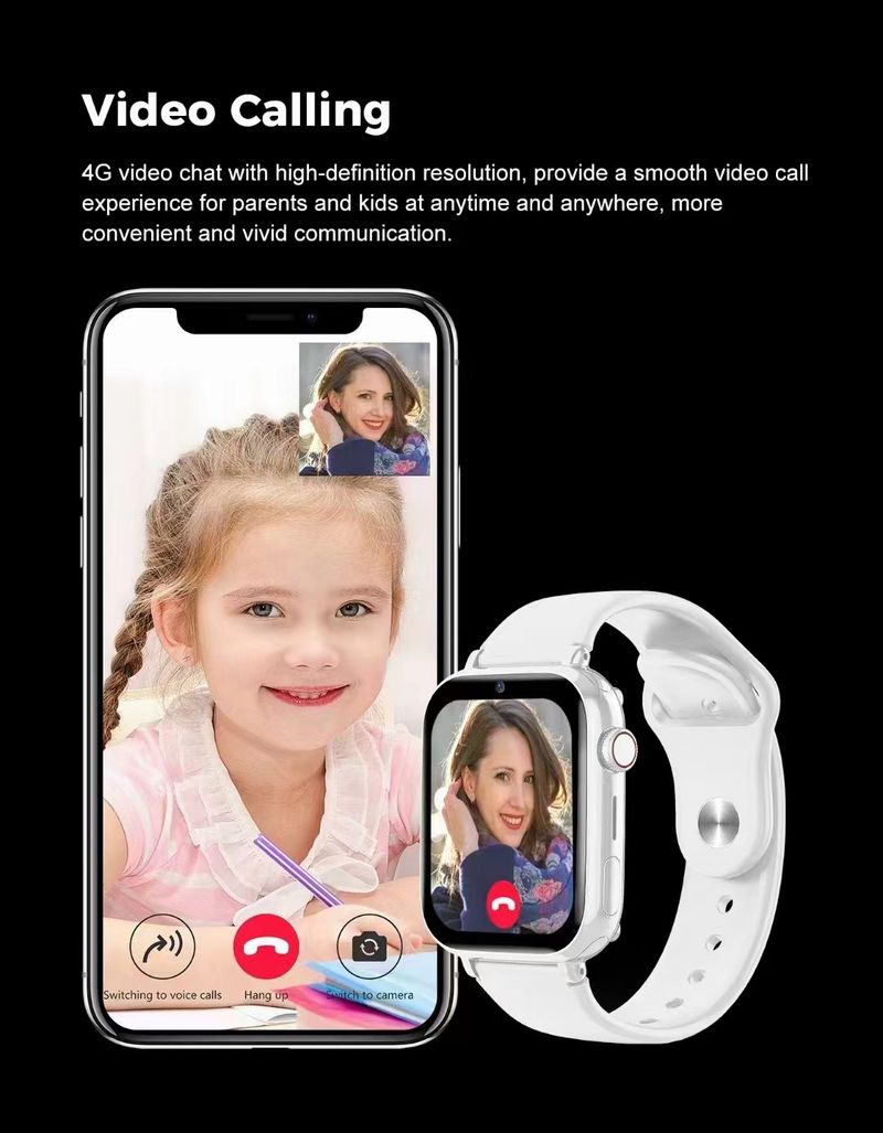 Kids Smart GPS Tracker Watch With Magnetic Charging, Multi-Language Support, Waterproof & Side SIM Slot - 2G/4G Network Compatible_voghion.com