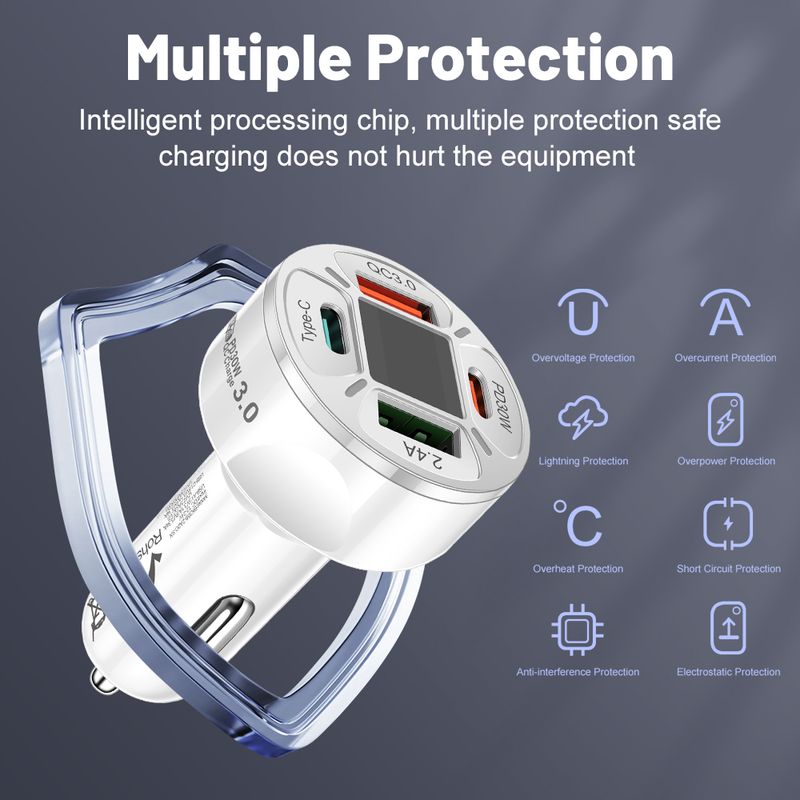 100W Typ C Digital Display Auto USB Schnelle Handy Lade Adapter Für IPhone Xiaomi Huawei Samsung Ladegerät_voghion.com