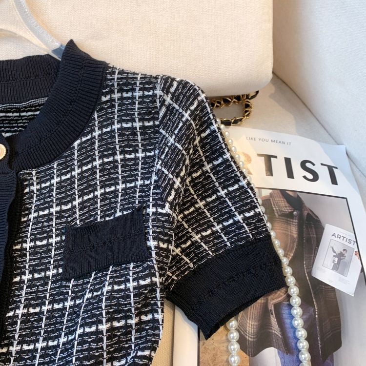 Women's Clothing New Summer And Autumn Design Temperament Slim Ice Silk Knitted Tops_voghion.com