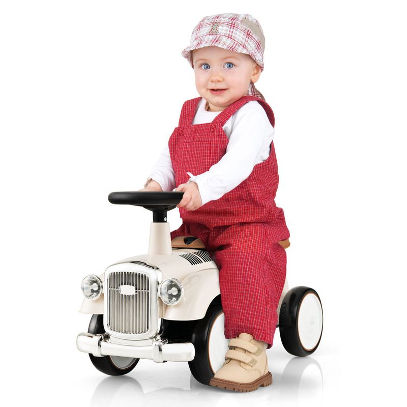 Kids Ride On Car Toddlers Retro Push Car Foot To Floor Riding Toy W/ Storage_voghion.com