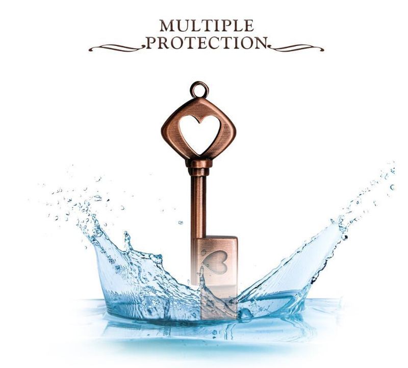 Foreign trade cross-border heart-shaped gift USB 64G key USB wholesale creative USB 32G metal key USB 16G_voghion.com