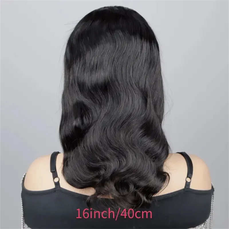 Pelucas de cabello humano sin pegamento, densidad del 180 %, onda corporal, corte bob, encaje 4x4, para mujer, 100 % natural, Remy_voghion.com