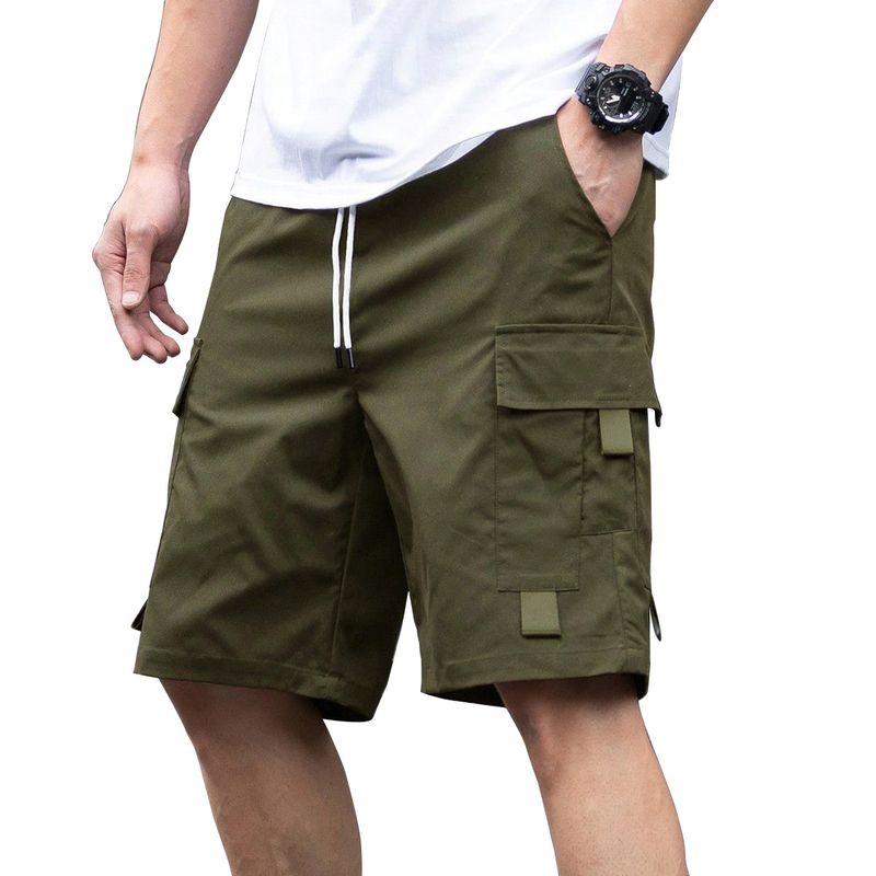 Ongeëvenaarde kwaliteit Ongeëvenaarde kwaliteit 2025 Werkkleding Shorts Losse rechte pijpen Heren Zomer Multi Pocket Trekkoord Knappe vijfkwartbroek_voghion.com