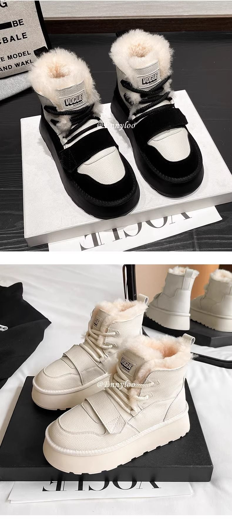 Winter neue Baumwollschuhe mit Wolle verdickt warme rutschfeste große Baumwollstiefel_voghion.com