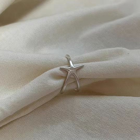 Matte Starfish 2024 New Ins Niche Design, And Cool Style, Double-layer Stacked Index Finger Ring_voghion.com