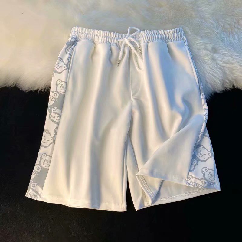 Herrenbekleidung Bear Side Shorts Herren Sommer Dünn Locker Ins Trendy Casual Beach Sports Pants Shorts Mittellange Hosen Trend_voghion.com