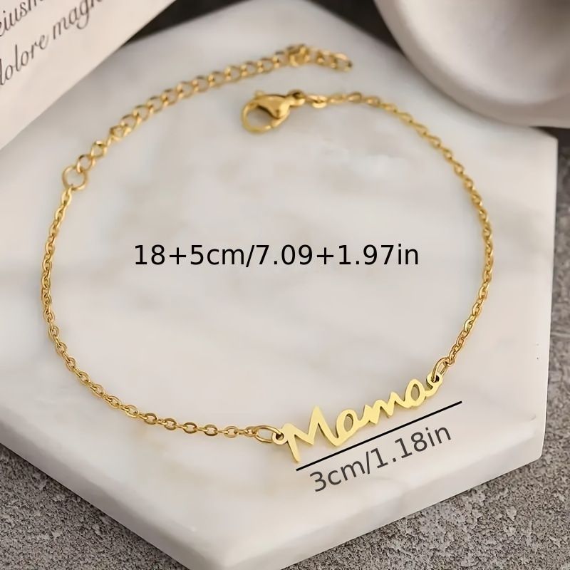 Bracelet lettre Mama pour femme, tendance 2025, cadeau idéal pour la fête des mères_voghion.com