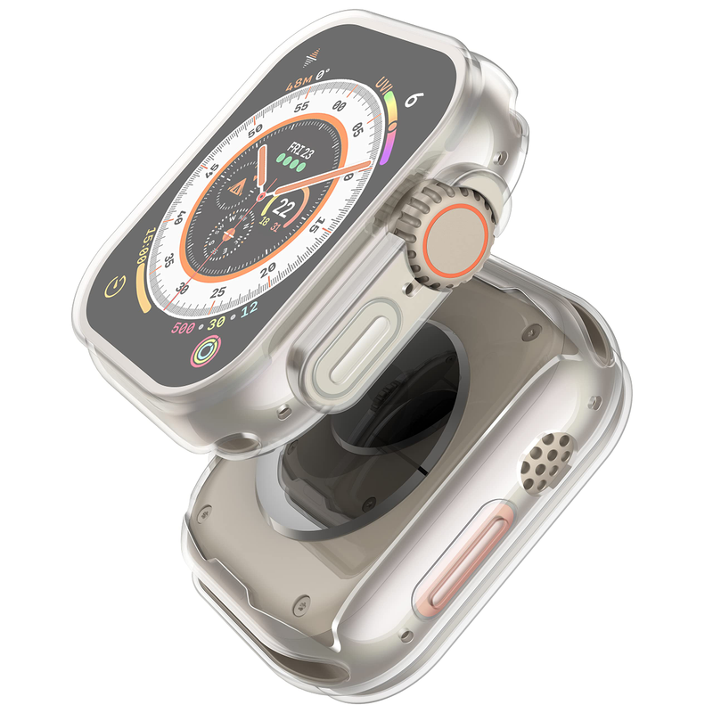 Urkasse til Apple Watch Ultra 49MM Series 8 7 SE 6 5 4 3 2 45MM 41MM 44MM 40MM Gennemsigtigt cover Apple Watch Skærmbeskytter_voghion.com