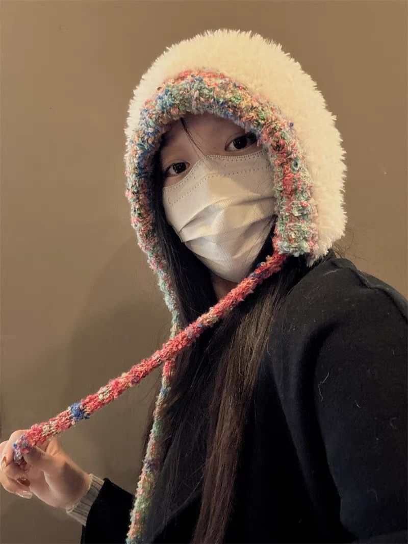 2024 Nuovo cappello lavorato a maglia con testa grande fatto a mano per bambini autunno e inverno, cappello lavorato a maglia con protezione per le orecchie caldo e spesso, mostra le dimensioni del viso_voghion.com