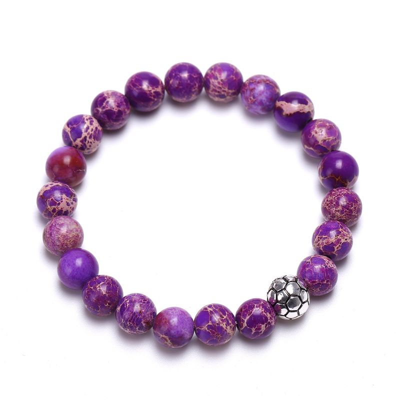 Charm-Armband Fußball-Legierung Holzmaserung Stein Tigerauge Stein Paar Armband Weißkiefer Karte Stein Weibliches Vulkanstein Armband_voghion.com