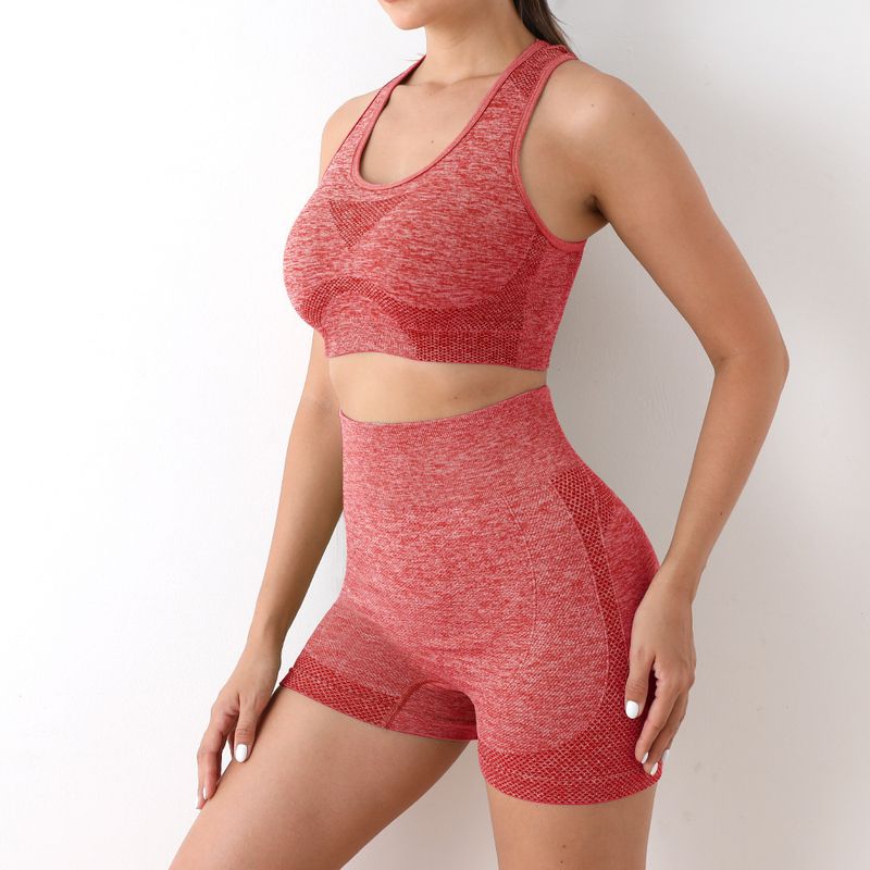 Cross-Border Fitness Quality Version Sports Set Tummy Control Breathable Elastic Hip-Lifting Peach Quick-Dry Yoga Pants_voghion.com