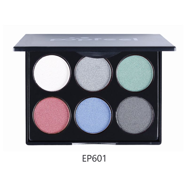 Lidschatten POPFEEL 6 Farben Glitzerpuder Lidschatten Sechs Farben Mini Lidschatten Perlglanz Matt Make-Up Palette_voghion.com