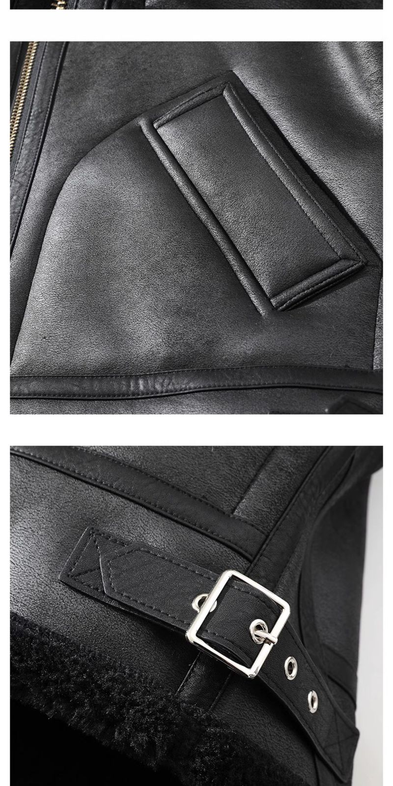 2025 Winter Large Size Hooded Shearling One-Piece Lamb Wool Motorcycle Trendy Brand Melard Leather Jacket Men_voghion.com