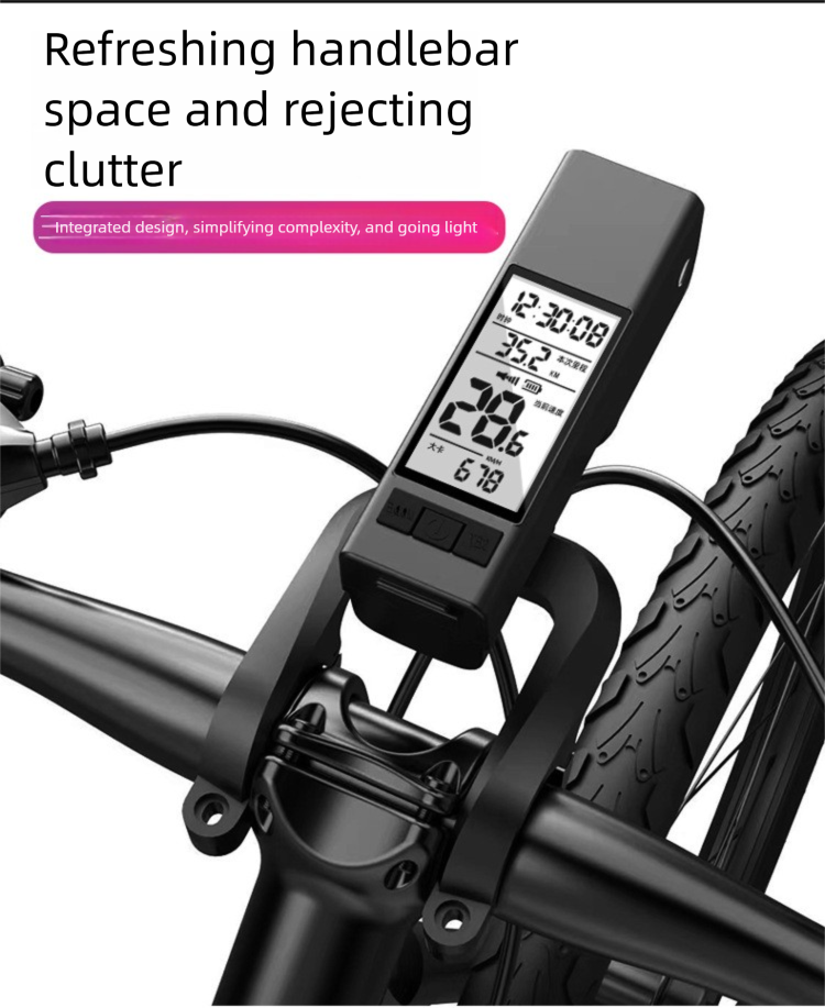 2023 Nuovo misuratore di codice wireless per bicicletta tre in uno, clacson di tipo C, lampada per mountain bike multifunzione_voghion.com