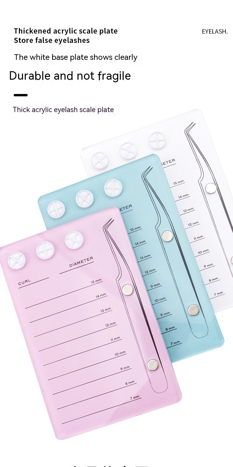 Graded false acrylic implement eyelash magnetic suction scale beauty display board_voghion.com