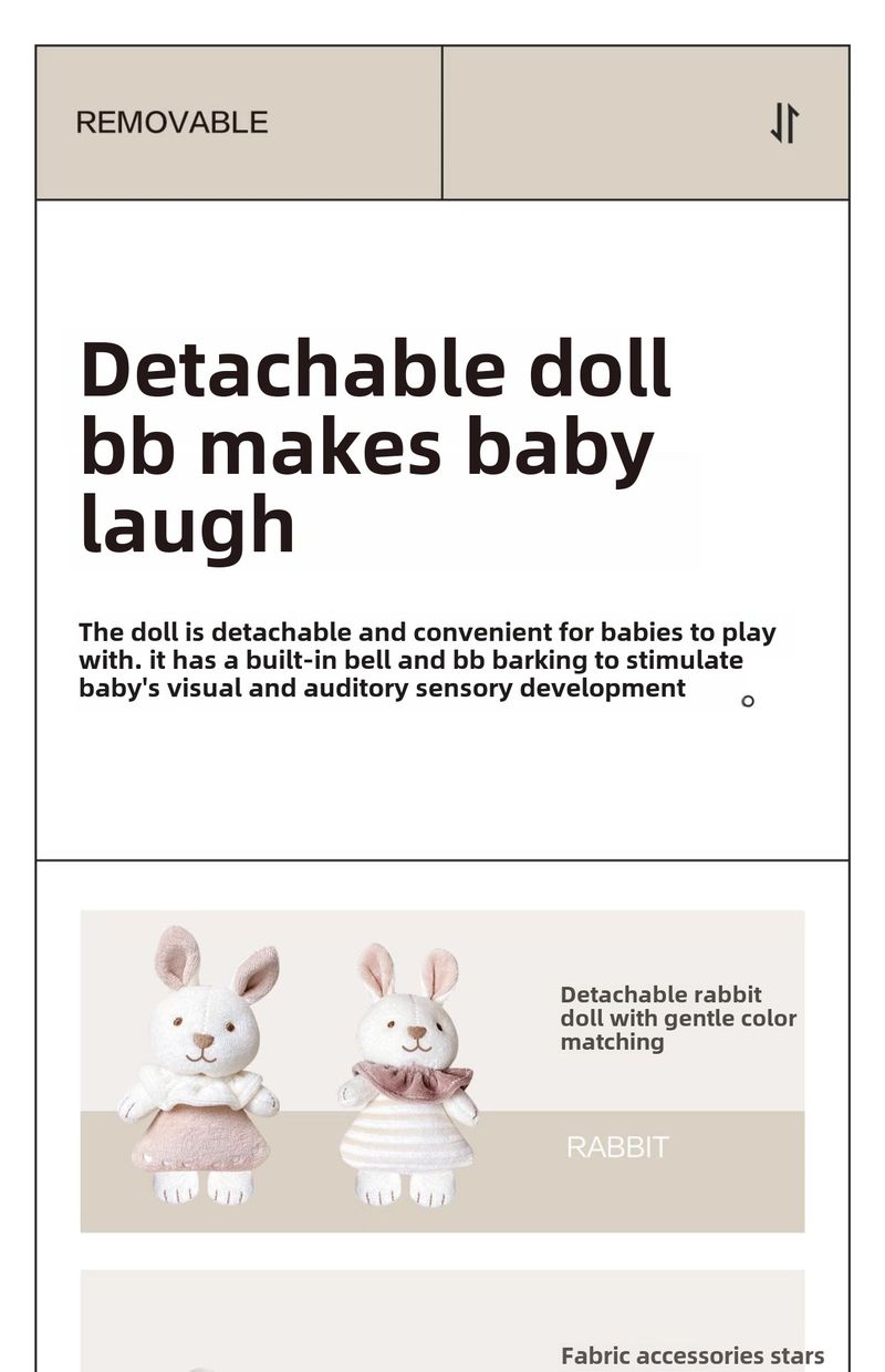 Cloche de lit pour bébé, musique de chevet, hochet rotatif, pendentif de lit, jouet pour nouveau-né, tissu suspendu_voghion.com