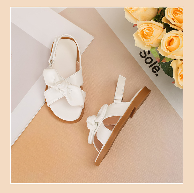 Mother&Kids Infradito Sandali con fiocco incrociato per ragazze Semplici sandali con fibbia a una linea_voghion.com