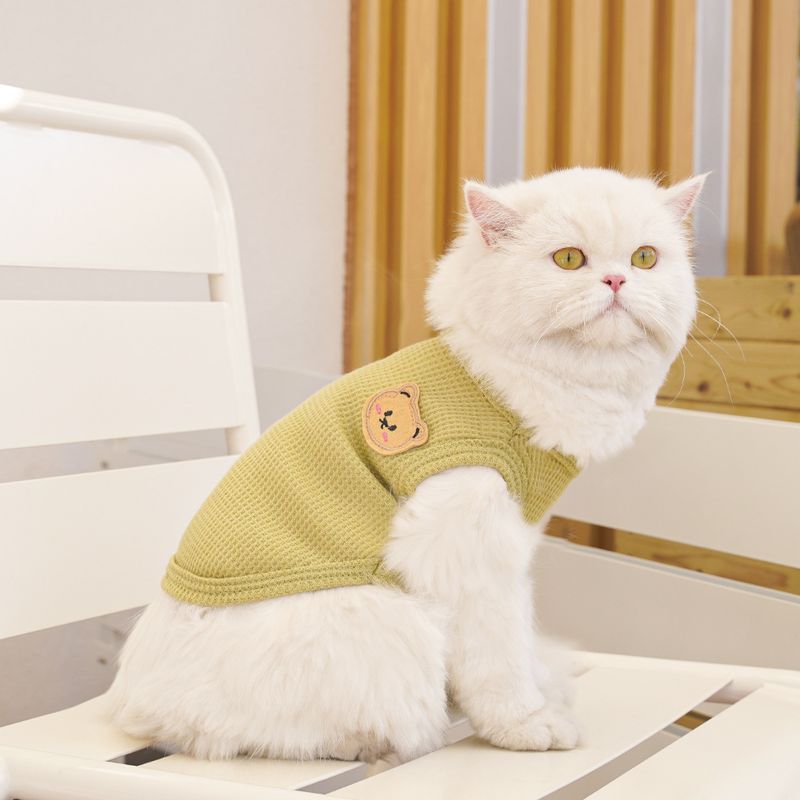 Haustierkleidung Waffelbär Sommerweste Teddy mittlere und kleine Hundekatze Hundekleidung Fabrik Großhandel_voghion.com
