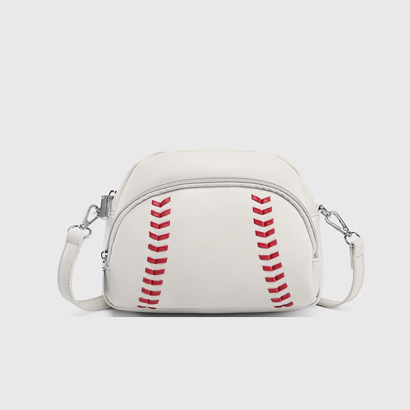 Borsa a tracolla con cerniera in pelle stile baseball alla moda, molto venduta, da donna_voghion.com
