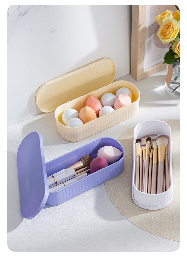 Make-upkwasten reinigingsdoos, siliconen beauty spons reinigingsset, cosmetische kwasten wasbeker, opbergdoos, puff droogrek_voghion.com