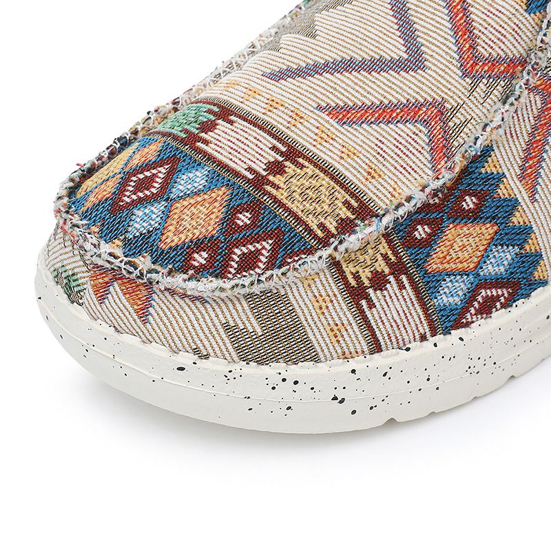Bohemian style couple canvas casual lightweight loafers, men's and women's cloth shoes, Canvas Loafers_voghion.com
