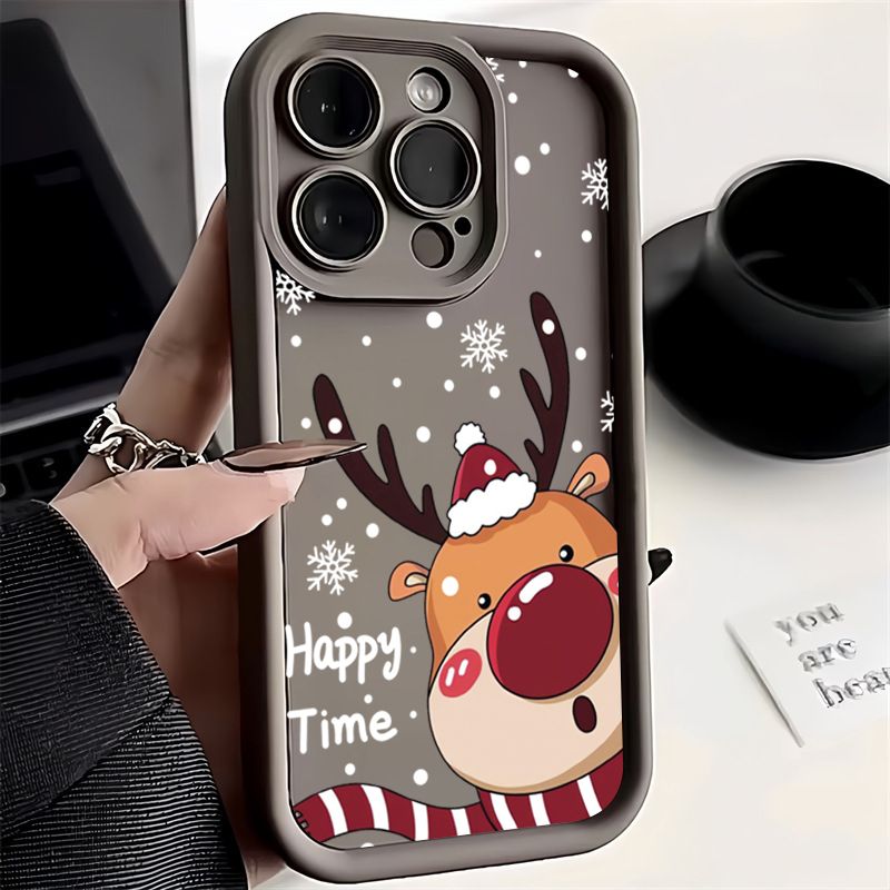 Christmas Elk Deer Print Graphic Phone Case For IPhone 17 16 Pro Cases For IPhone Air 16 15 14 13 12 11 Pro Max 16 15 14 Plus 13 Cover_voghion.com