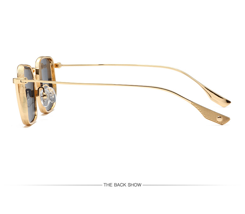 Occhiali da sole retrò nuovi con doppia barra in stile Hong Kong, occhiali da sole alla moda a strisce da tiro in strada, occhiali da sole con protezione UV, montatura quadrata_voghion.com