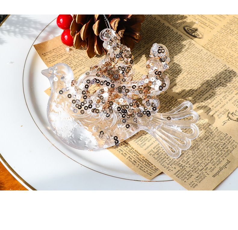 Weihnachten Grün Zitrone Schneeflocken Klebrige Rosa Pailletten Acryl Anhänger Baum Dekoration Anhänger Dekorationen_voghion.com