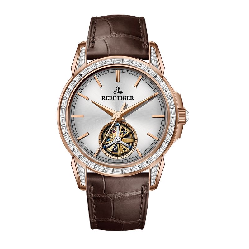 Rufteiger Außergewöhnliche Meister Vollautomatische Volldiamant Große Marke Mechanische Uhr_voghion.com