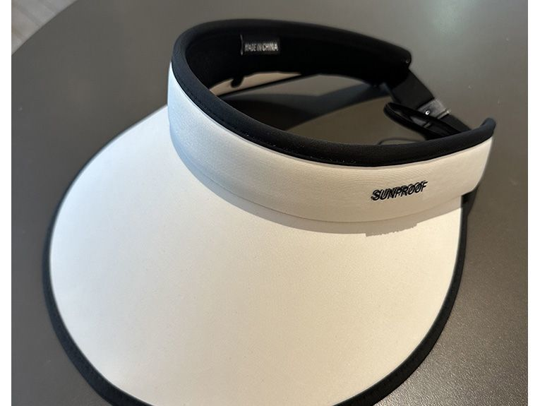 Tom sommarhatt damsolskyddshatt med stor brätte hopfällbar hårbåge solhatt UV-beständig ansiktsblockerande solhatt_voghion.com