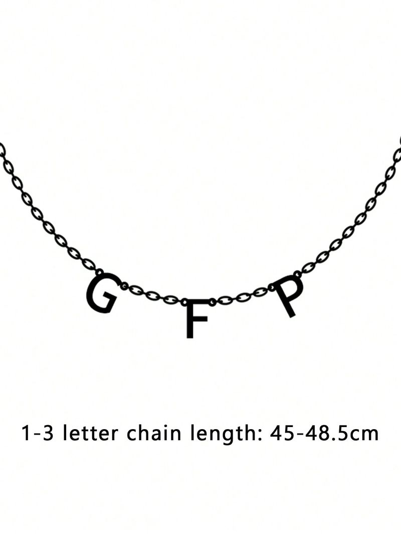 Collane con lettere personalizzate alla moda per donne e uomini, collana con nome personalizzato in acciaio inossidabile color argento, regalo di Natale_voghion.com