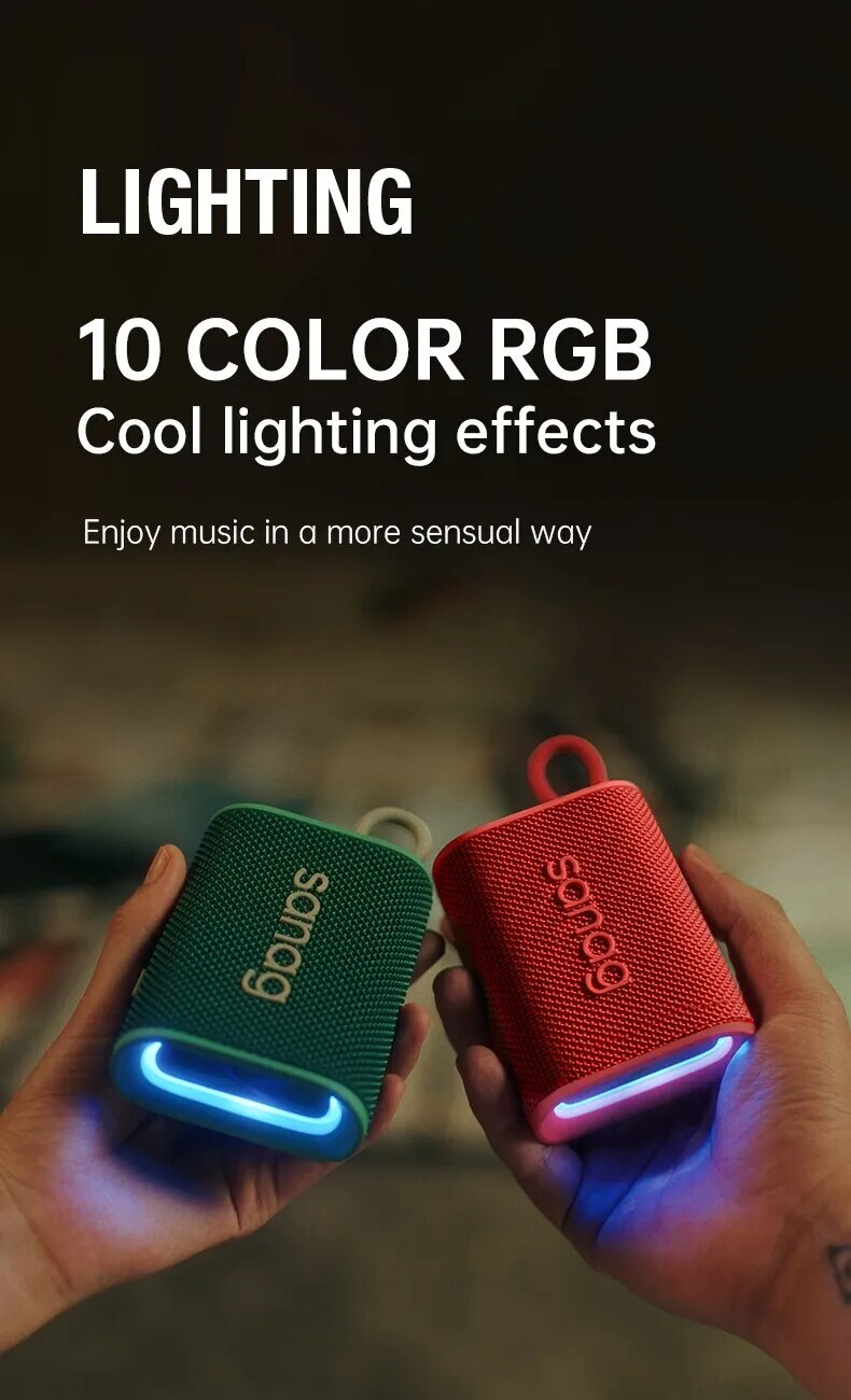 Sanag M13S PRO Bluetooth 5W IPX7 étanche Mini extérieur Portable APP contrôle haut-parleur sans fil caisson de basses mains_voghion.com