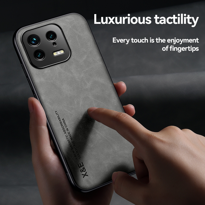 Fir Xiaomi 13 Hülle Agebaute Metallplack Magnéitesch Autohalterung Telefonshülle Fir Xiaomi Mi13 Mi 13 Pro Xiaomi13 5G Lieder Réckhülle_voghion.com