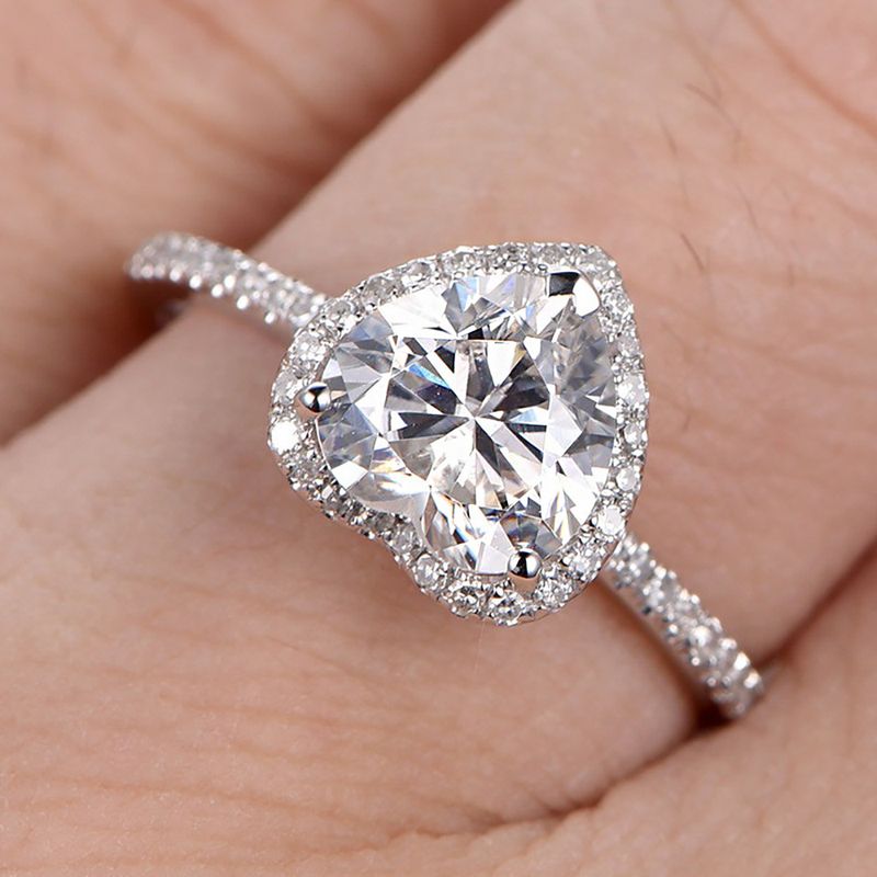 Misty Moon Classic Anello di fidanzamento da donna Micro set AAA Zircone placcato platino Anello con diamanti Gioielli_voghion.com