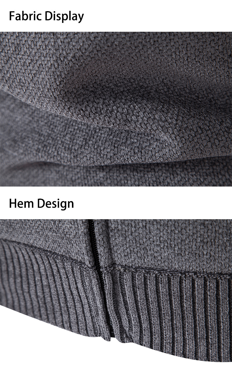 2023 Autumn and Winter Men's Sweater Cardigan Stand Collar Zipper Sweater Fashion Casual Color Block Jacket_voghion.com