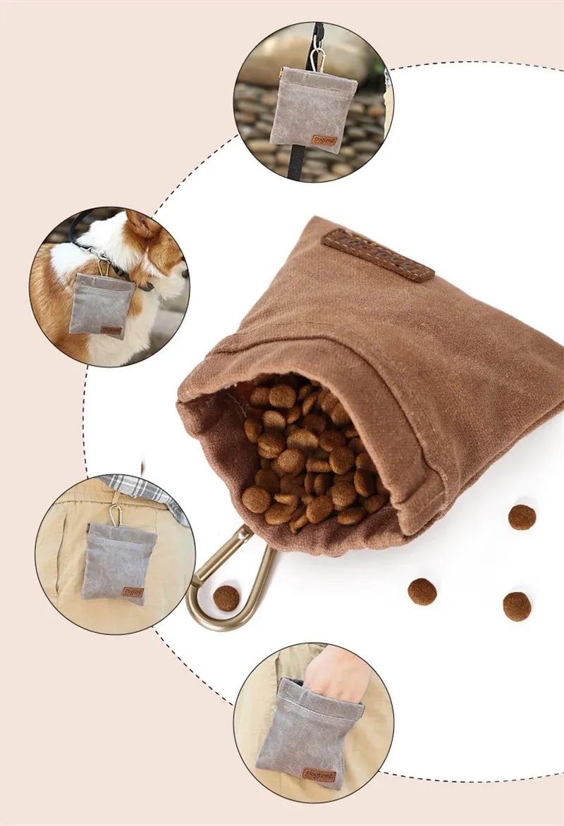 Walking Dog Snack Pocket With Carabiner Hands Free Pet Treat Bag Waist Pack Storage Pouch Dog Puppy Training Bag Food Reward_voghion.com