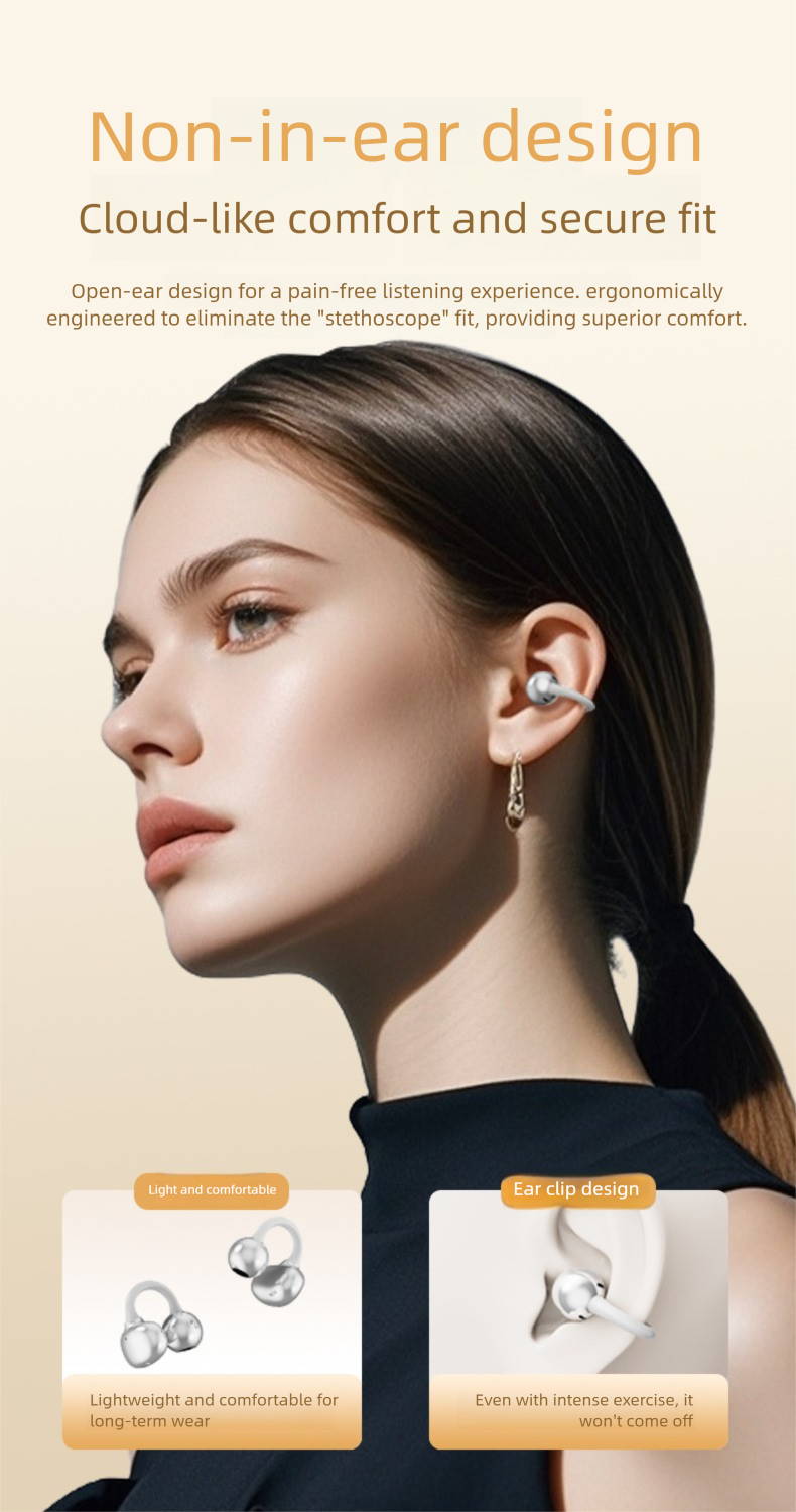 New S6pro Digital Display Air Conduction Clip Type Not In Ear Bluetooth Wireless Headset_voghion.com