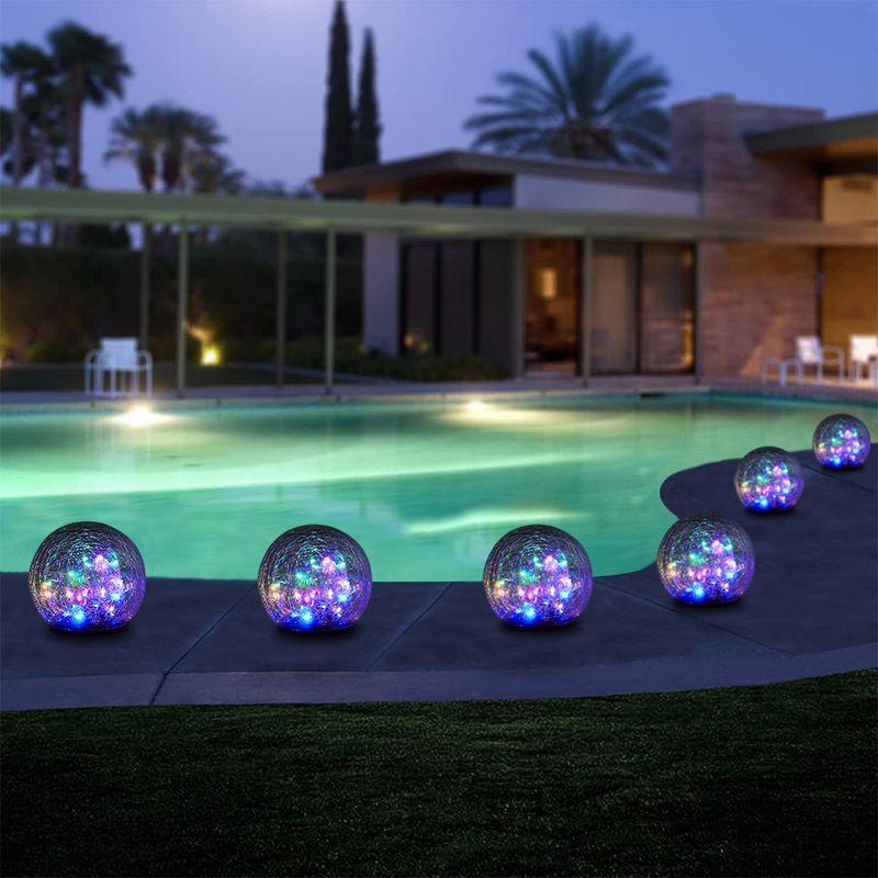 Luci solari in barattolo di vetro - Effetto vetro rotto, LED a 4 colori cangianti, Decorazione da appendere/appendere all'esterno impermeabile_voghion.com