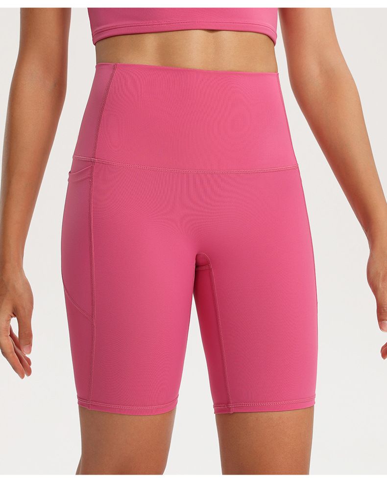Women’s Clothing New Yoga Shorts Women's Anti Awkward Line Hip Lifting With Pockets Sports Running Fitness Shorts Peach Hip Quick Dry_voghion.com
