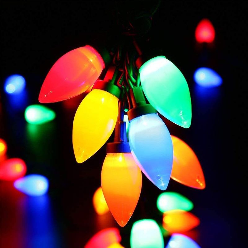 Led Strawberry Light Colorful Hook Pointed Light String Glossy C6C7C9 Colored Lights Christmas Decoration Lights_voghion.com