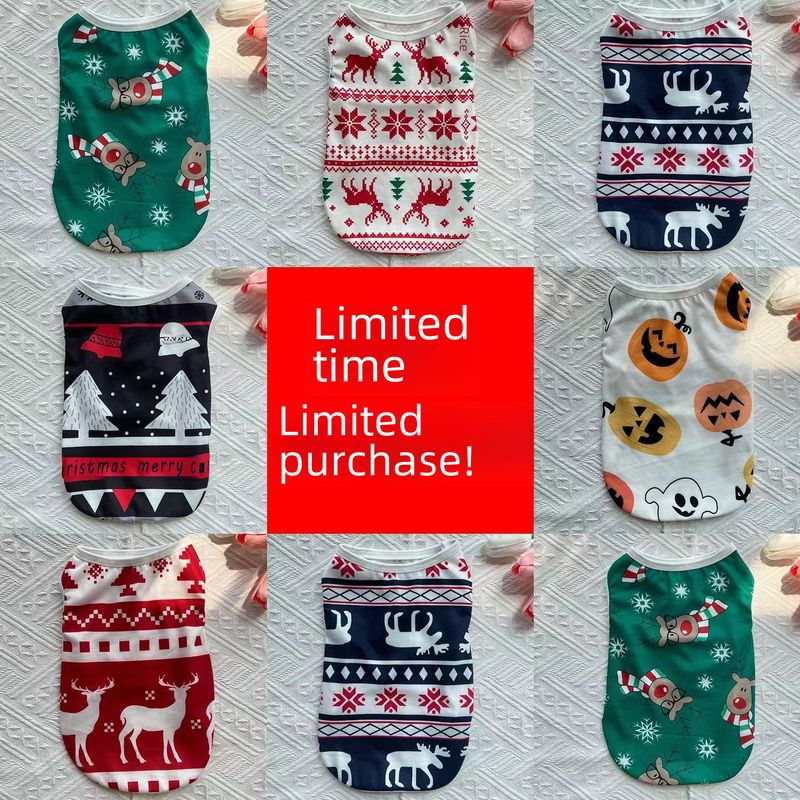 Gilet estivo natalizio per animali domestici, cane, gatto, sottile e traspirante, orsetto Bomei, piccolo cane, vestito per animali domestici_voghion.com