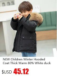 Vinter drengefrakke 2024 Ny babypelskrave Hættebomuld Plus Velvet Thicken Varm jakke til børn Parka 2-8 år Børnetøj_voghion.com