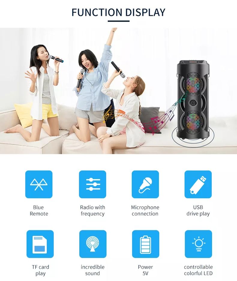 Bluetooth Dual Stereo āra Tfusb atskaņošana Fm balss apraide portatīvais zemfrekvences skaļrunis 50 bezvadu skaļrunis_voghion.com