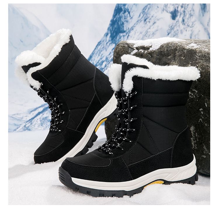 Lässige Winter-Schneestiefel für Herren mit Fleecefutter, wasserdicht und rutschfest, wadenlang für Outdoor-Aktivitäten, Schutz vor kaltem Wetter_voghion.com